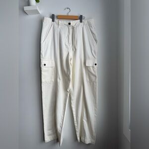 Frank And Oak Off White Cargo Pants
